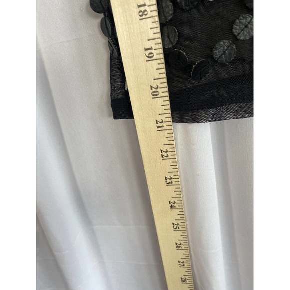 Moda International black Mesh See Through Tank Top leather circles sew on sz M - Picture 7 of 7